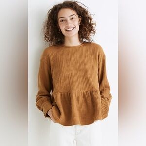 Madewell Peplum Button Back Top